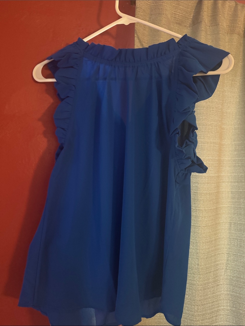 Blu Pepper Royal Blue Ruffle Sleeve Blouse